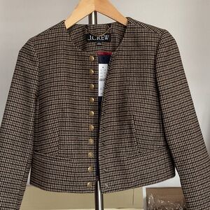 J. Crew Women's Checkered Blazer in Brown and Black